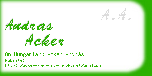 andras acker business card